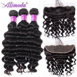 alimoda hair loose deep wave bundles with frontal