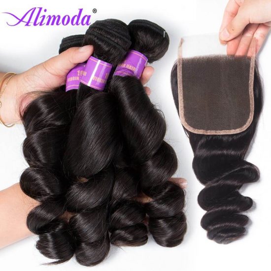 alimoda hair loose wave bundles with closure