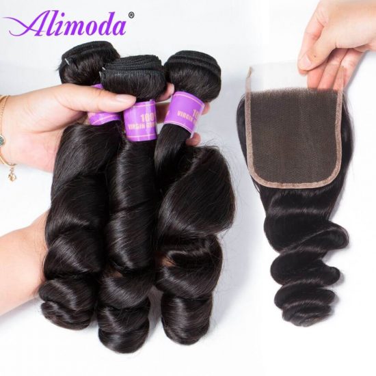 alimoda hair loose wave bundles with closure