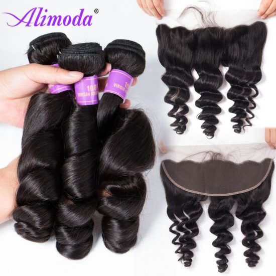 alimoda hair loose wave bundles with frontal