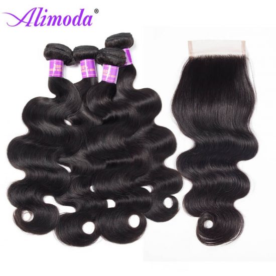 alimoda hair body wave bundles with closure 7