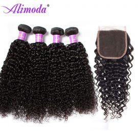 alimoda hair curly hair with closure 4