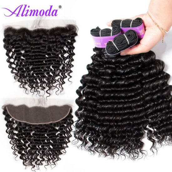 alimoda hair deep wave hair bundles with frontal 2