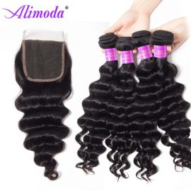 alimoda hair loose deep wave bundles with closure 4