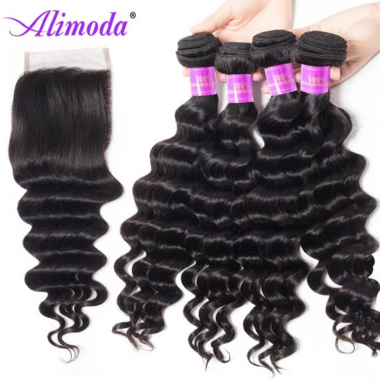 alimoda hair loose deep wave bundles with closure 5