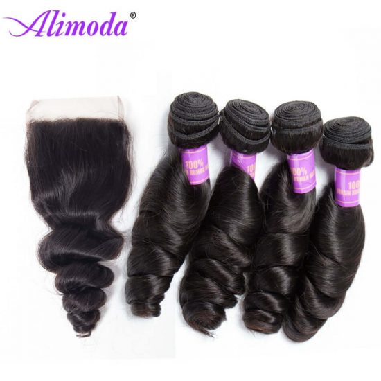 alimoda hair loose wave bundles with closure 4