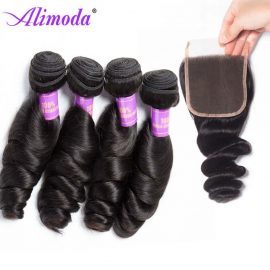 alimoda hair loose wave bundles with closure 5