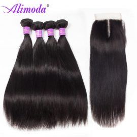 alimoda hair straight hair with closure 4