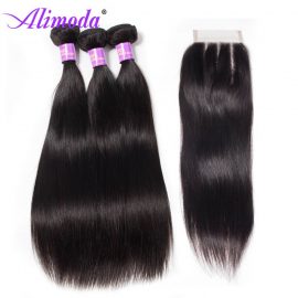 alimoda hair straight hair with closure 5