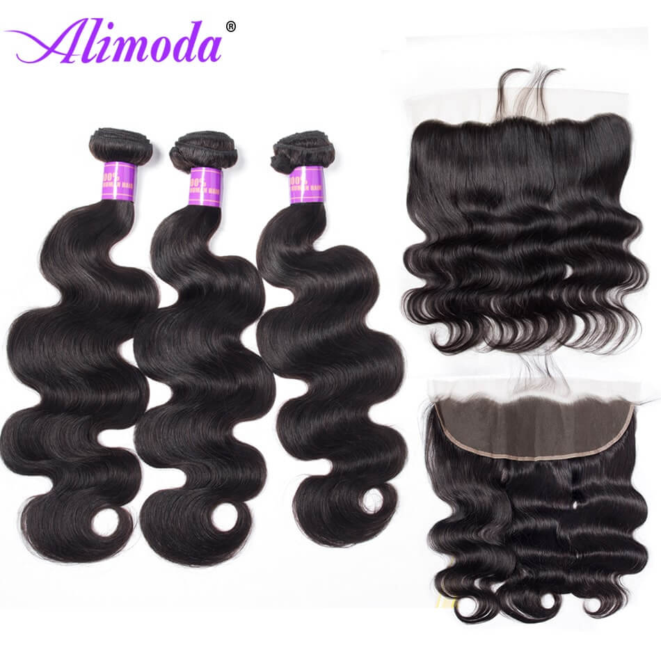 Alimoda hair body wave bundles with frontal 7