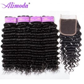 alimoda hair deep wave hair bundles with closure 10