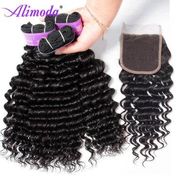 alimoda hair deep wave hair bundles with closure 9