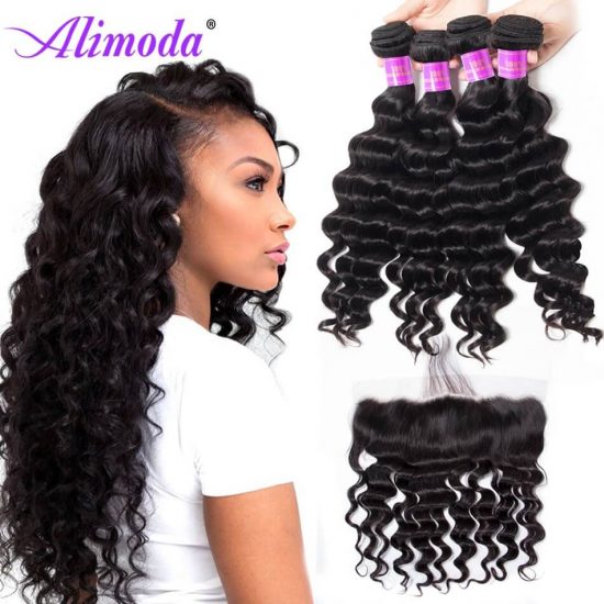 alimoda hair loose deep wave bundles with frontal 8