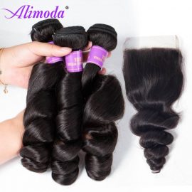 alimoda hair loose wave bundles with closure 7