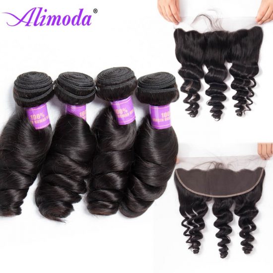 alimoda hair loose wave bundles with frontal 5